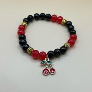 Handmade Cherry Bracelet (Stretchy)